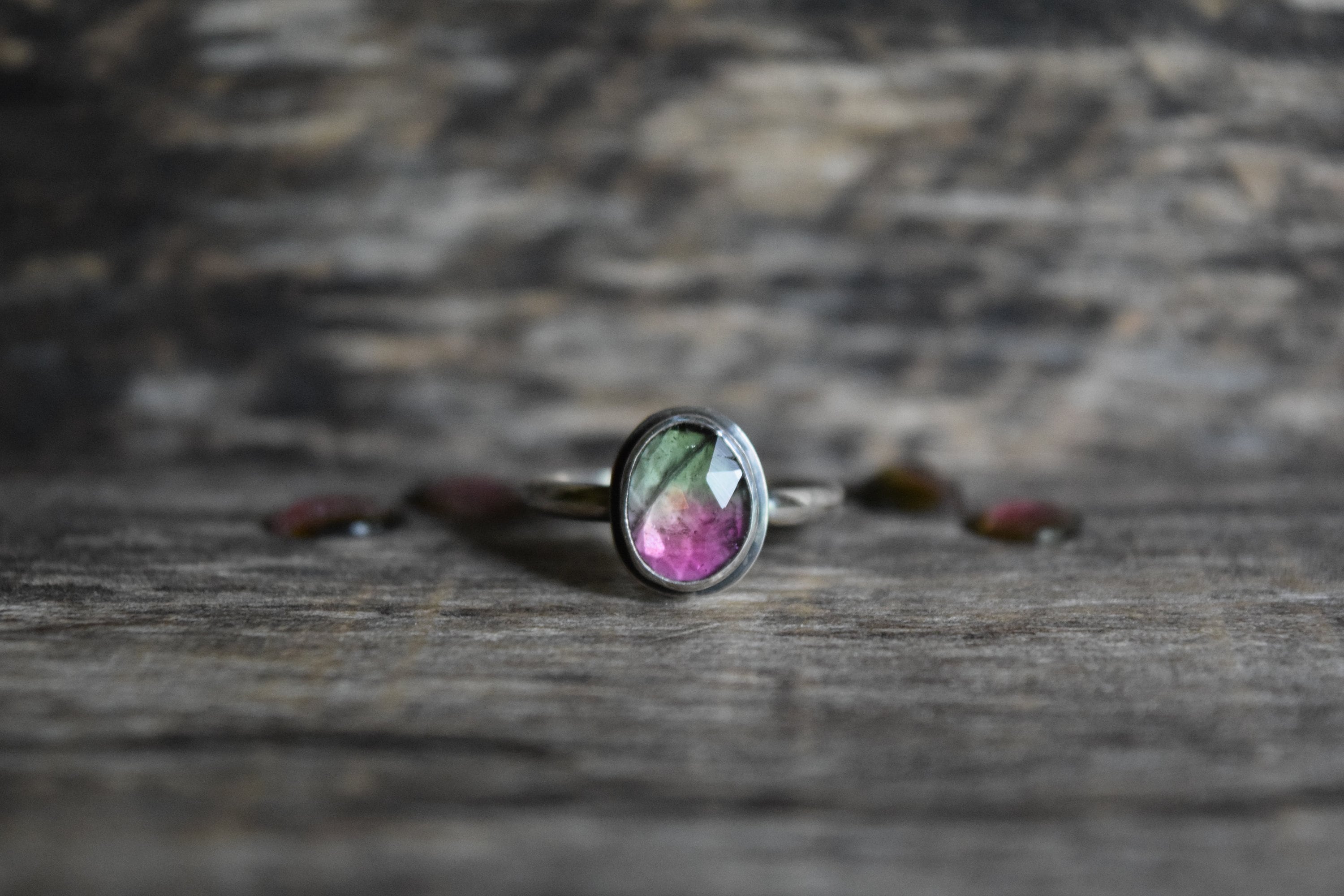 Watermelon Tourmaline Ring, Sterling Silver, Natural Tourmaline, Made…