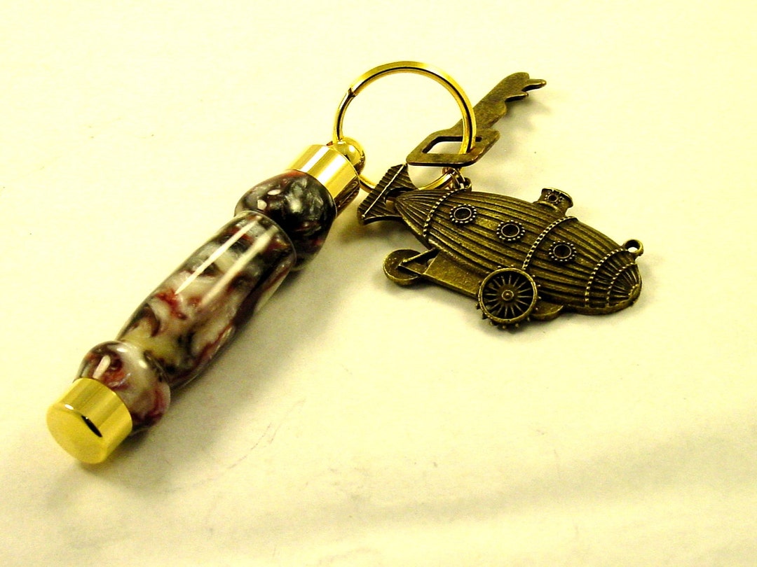 Keyring by JYSCO Steampunk Secret Compartment Keyring Handcrafted Lathe