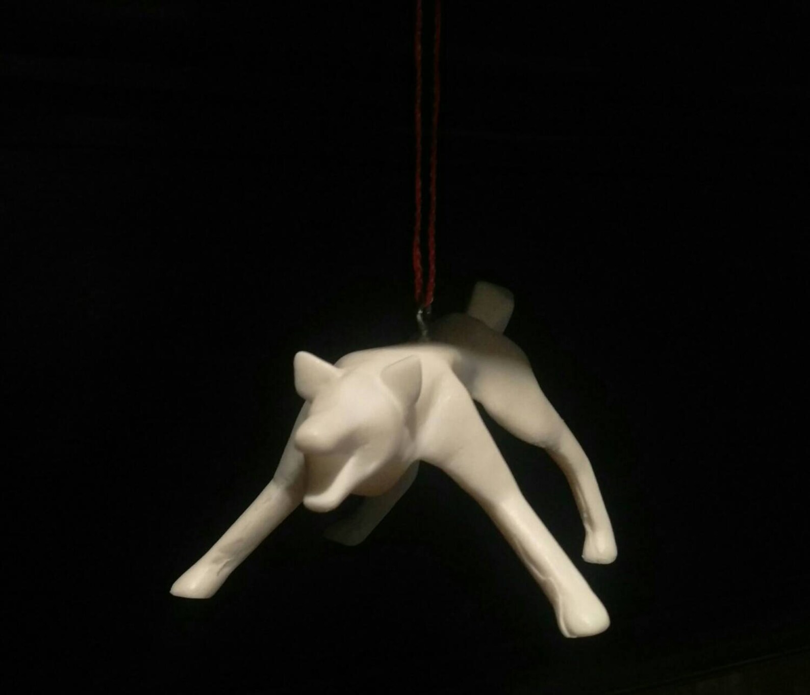 White geometric cast wolf ornament Christmas holiday Etsy
