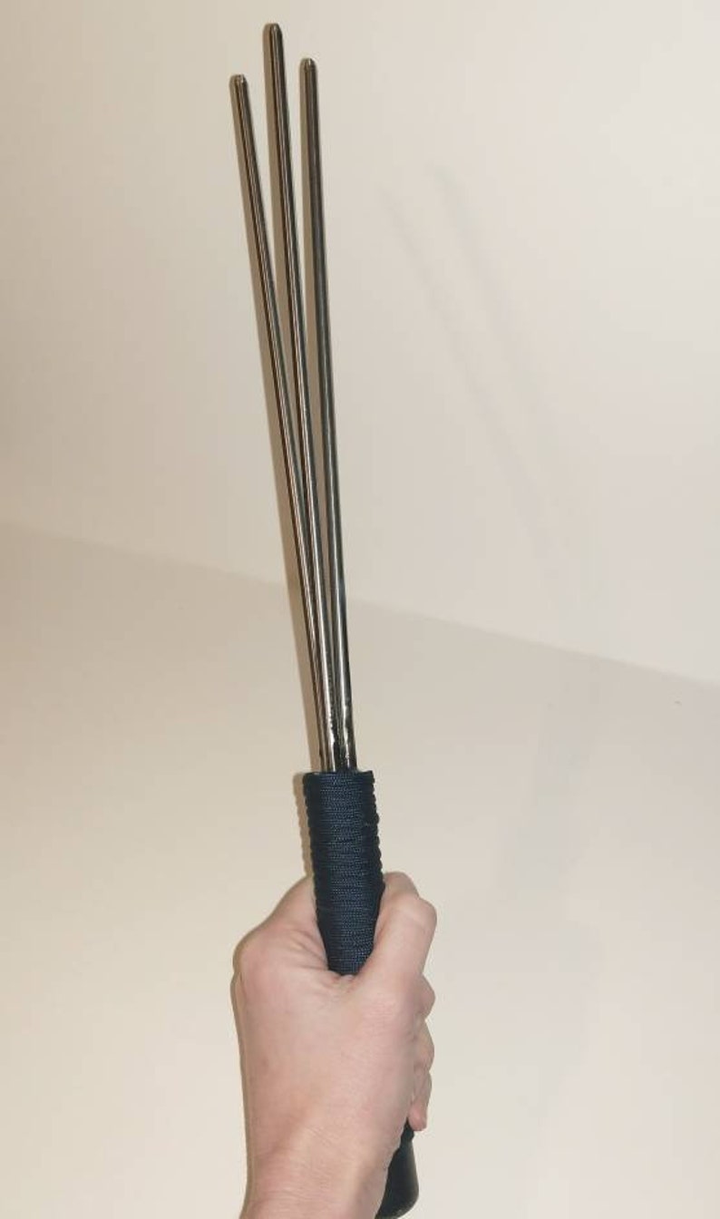 Triple Prong Cane Stainless Steel NAVY BDSM Spanking Etsy