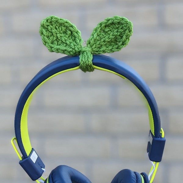 Crochet Sprout Leaf Headphone Accessory | Bookmark | Cable Cord Organizer