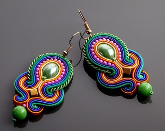 Orecchini Soutache colorati.