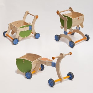 Baby Walker, Ride-On, Trolley - Grow-Up 3 in 1 Transformable Toy