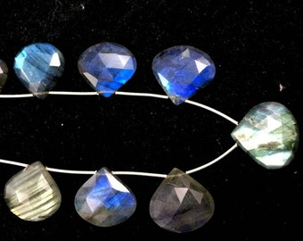 AAA+ Labradorite faceted heart shape briolettes loose gemstone big size beads 17mm-19mm, labradorite stone necklace 10 pecs