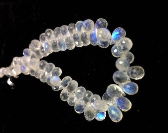 AAA++ Rainbow moonstone faceted teardrops beads, moonstone beads, moonstone briolettes, rainbow moonstone loose gemstone