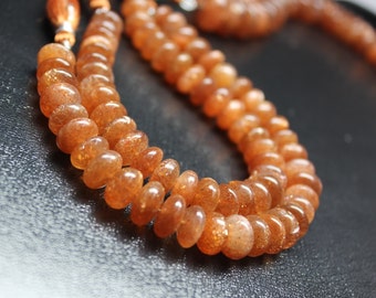 Natural Sunstone Plain Rondelle Beads AAA+ Sunstone Smooth Beads Super Fine Quality Brown Stone Beads Sunstone Rondelle Gemstone Loose Bead