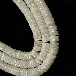 White Silverite Tyre Shape Beads AAA Silverite Faceted Tyre Shape Beads 8&quot; Silverite Stone Heishi Cut Rondelle