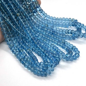 Sky Blue Topaz Rondelle Beads Blue Topaz Smooth Rondelle Natural Topaz Plain Rondelle Beads Topaz Stone