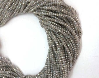 Jewelry Supplies 20 Mystic Labradorite Rondelles L-Lab6 Tiny Gray Beads Twenty Count Faceted 3mm-3.5mm Natural Gemstone Beads