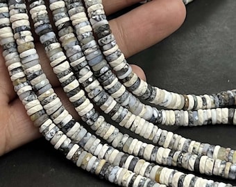 Dendrite Opal Faceted Tyre Shape Beads Natural Dendritic Opal Heishi Cut AAA Opal Tyre Shape Beads