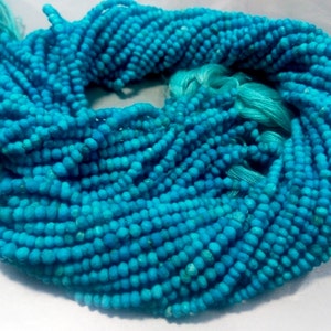 turquoise faceted rondelle gemstone beads 14"inches 2.5mm-3mm or 3mm-3.5mm