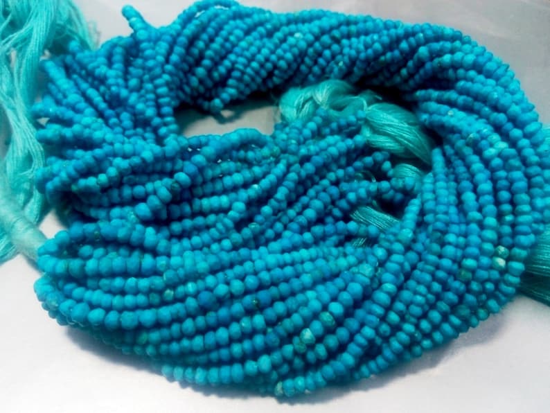 5 strand of Turquoise faceted rondelle gemstone beads 13.5quot; 5 strand of Turquoise faceted rondelle gemstone beads 13.5quot;