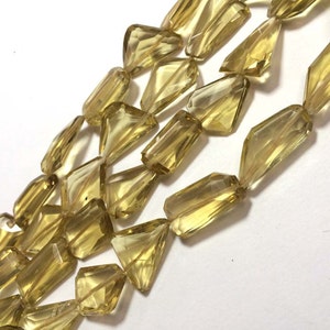 AAA natural beer quartz faceted step cut nuggets shape 15mm-20mm 8&quot;inch strand necklace good price FREE shipping supliers