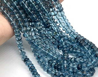 London Topaz Rondelle Beads Blue Topaz Smooth Rondelle Natural Topaz Plain Rondelle Beads Topaz Stone