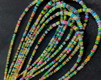 AAA Ethiopian Opal Disco Smooth Rondelle Bead Welo Opal Bead Multi Color Opal Plain Rondelle beads Opal Plain Beads Fire Opal Beads