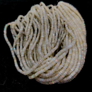 Flashy Ethiopian Opal Smooth Rondelle Beads  Welo Opal Beads Opal Rondelle Beads  Opal Rondelle Bead Fire Opal Beads 16&quot;