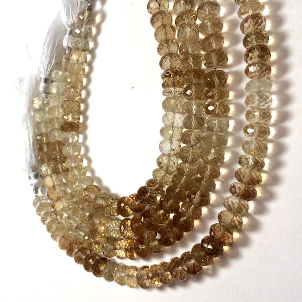 Brown Topaz Faceted Rondelle Beads Natural Imperial Topaz Rondelle Beads 8" Topaz Rondelle AAA+ Topaz Faceted Fine Quality