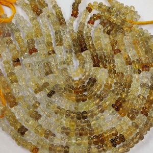 Natural Yellow Citrine Hand Carved Rondelle Beads, Citrine Plain Watermelon Beads, Citrine Carving Beads Citrine Gemstone