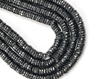 Schwarze Spinell Facettierte Reifen Form Perlen Natürliche Spinell Heishi Schliff Spinal Rondelle Spinell Reifen Perlen