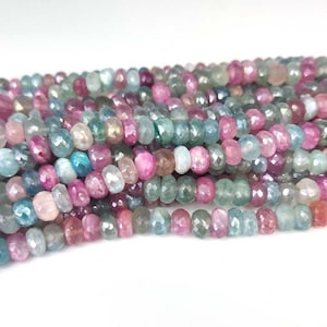 Multi Quartz Faceted Rondelle Beads Coated Quartz Gemstone Beads Mystic Gemstone AAA 6-7mm 8&quot;