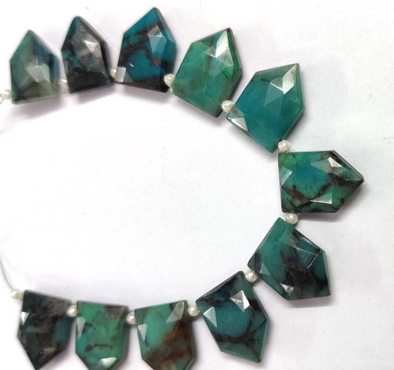 6MM CHRYSOCOLLA GEMSTONE CUBE LOOSE BEADS 7.5/"