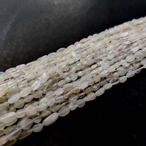 Natural White Moonstone Smooth Nugget gemstone Beads, Moonstone Handmade Smooth Nugget Shape Beads