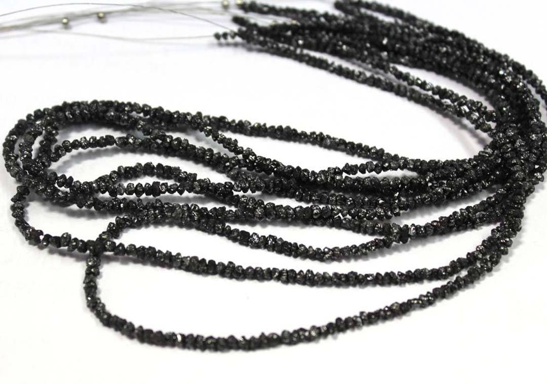 NATURAL Genuine Rough BLACK DIAMONDS Uncut Gemstone Beads Etsy