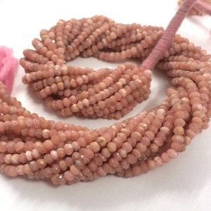 AAA quality Rhodochrosite faceted rondelle loose gemstone beads 13.5inch strand wholesale price image 1