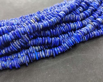 Natural Lapis Lazuli Smooth Nugget Shape Beads AAA Lapis Flat Nuggets Shape Briolettes 18" Blue Color Lapis Stone Necklace