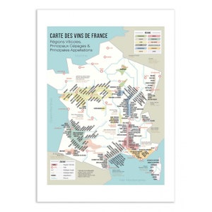 Art-Poster - Mapa del Vino de Francia - Frog Posters