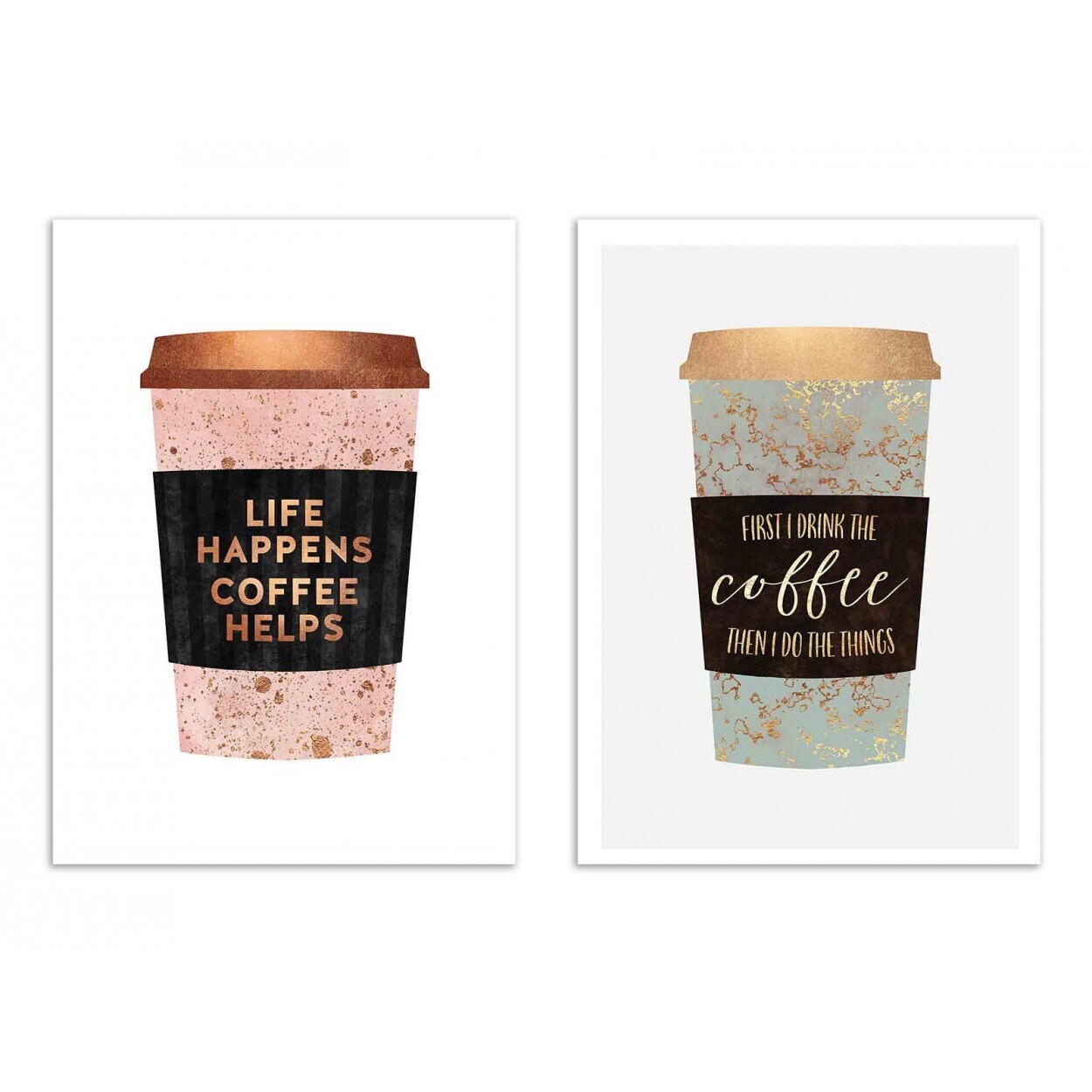 2 Art-Posters 30 X 40 cm - Duo Coffee Motivations Elisabeth Fredriksson