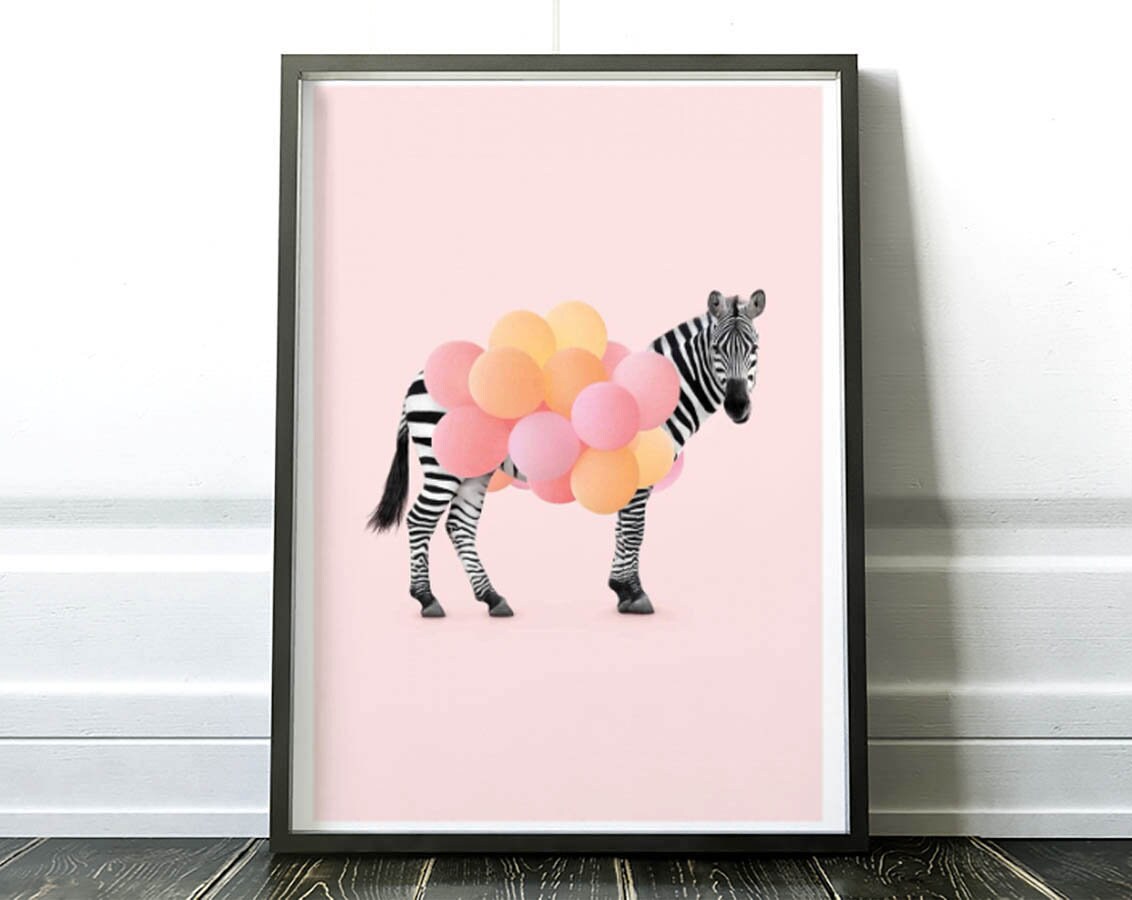 Art-Poster - Zebra Balloon Paul Fuentes