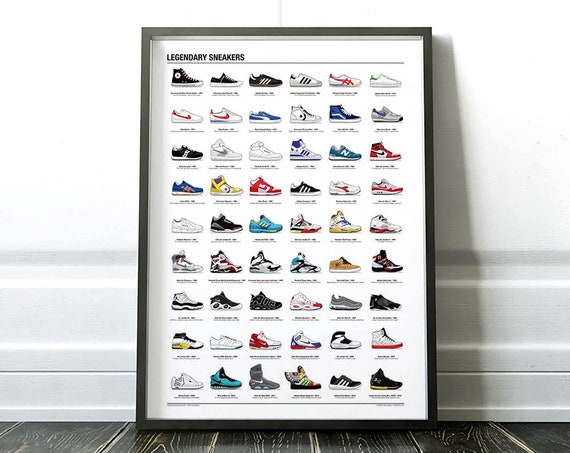 Clip vlinder Schrijft een rapport Hou op Art-poster 50 X 70 Cm Legendary Sneakers Olivier - Etsy
