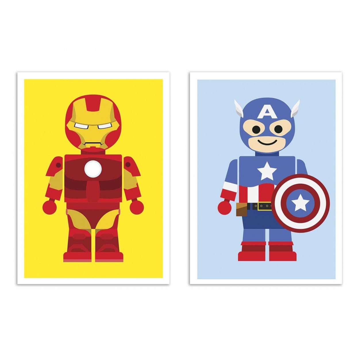 2 Art-Posters 30 X 40 cm - W20370 Duo Ironman & Captain America Toys Rafa Gomes