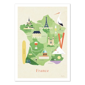 Art-Poster - Carte de France - Henry Rivers