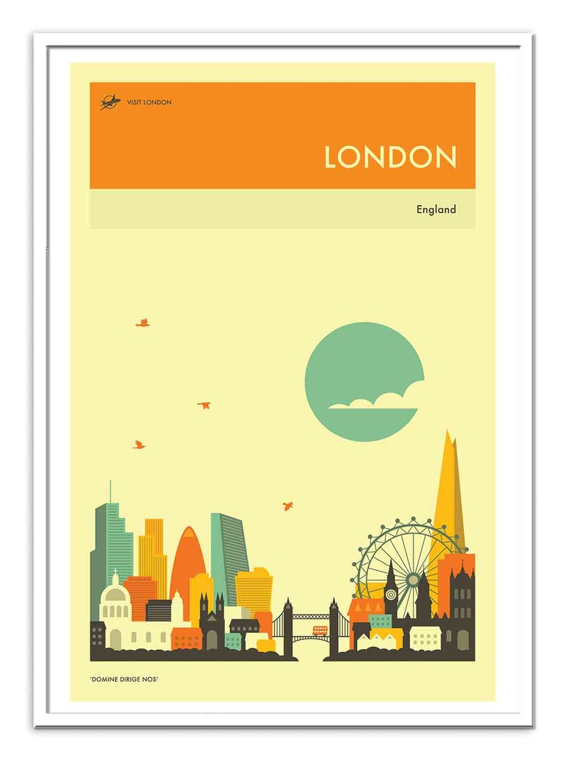 ArtPoster 50 x 70 cm London Travel Poster by Jazzberry Blue Etsy