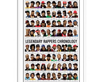 Art-poster 50 X 70 Cm - Legendary Rappers Chronology - Olivier