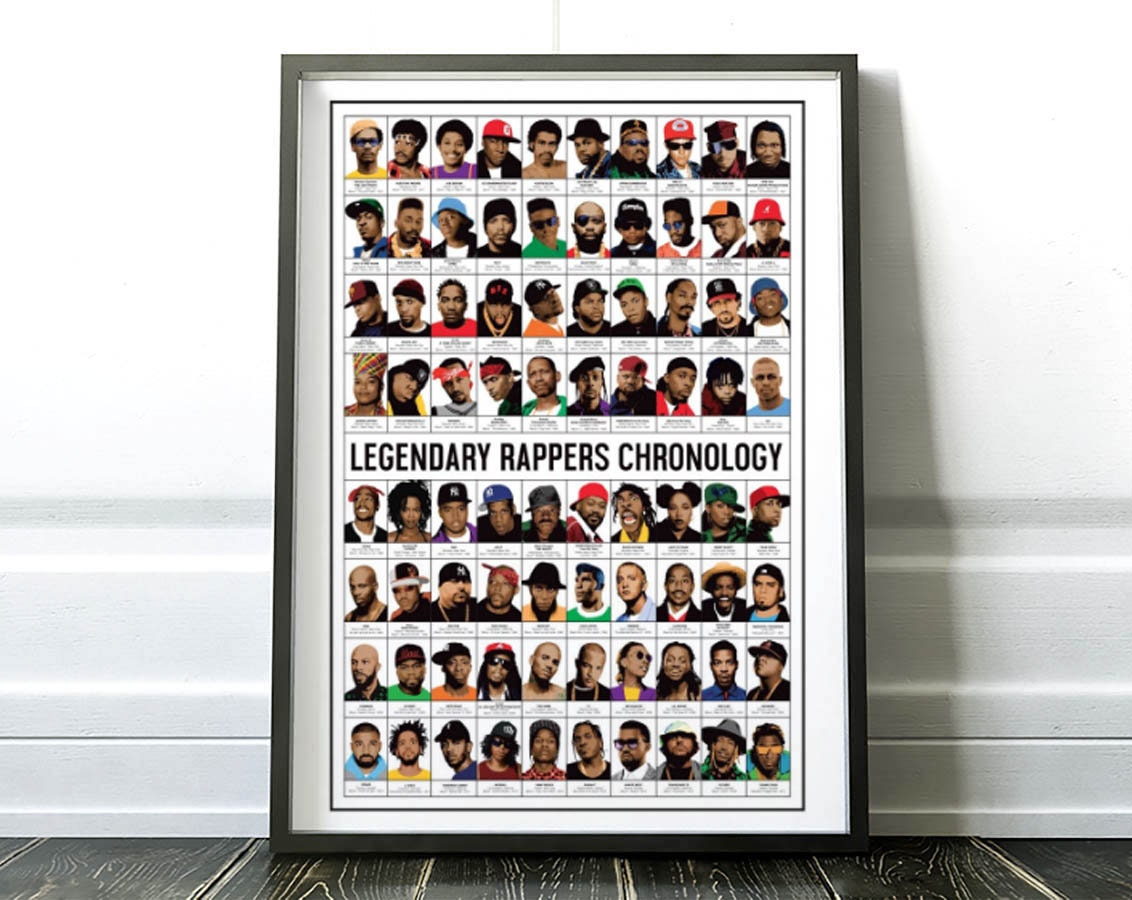 Art-Poster 70 X 100 cm - Legendary Rappers Chronology Olivier Bourdereau