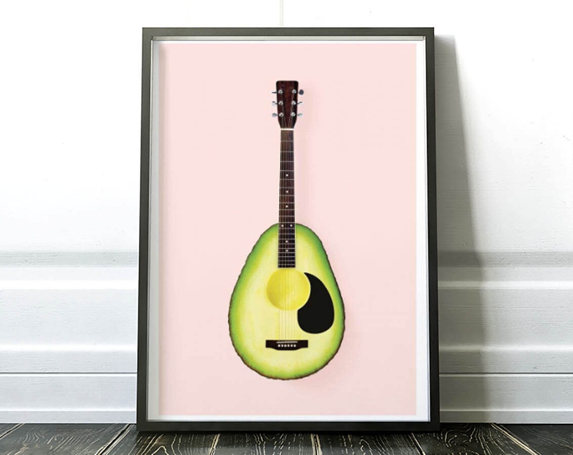 Art-Poster - Avocado Guitar Paul Fuentes