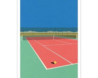 Art-Poster - Tennis court in the desert - Rosi Feist
