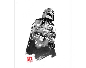 Art-Poster - The Mandalorian Version 3 - Pechane Sumie