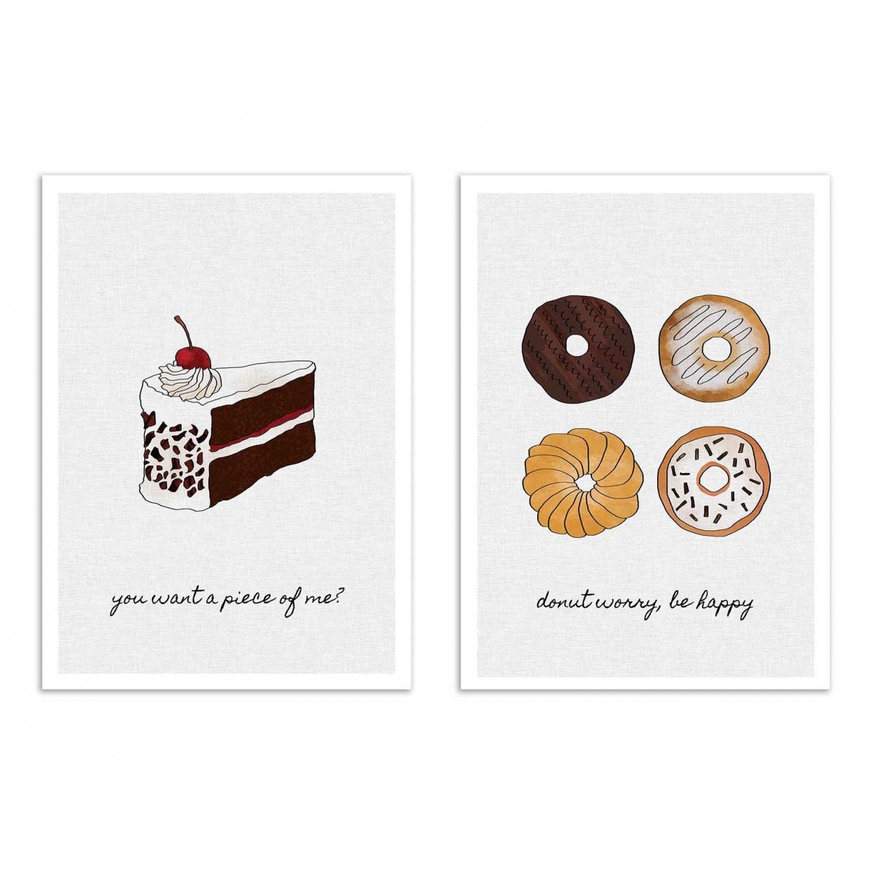2 Art-Posters 30 X 40 cm - Duo Donut & Cake Orara Studio