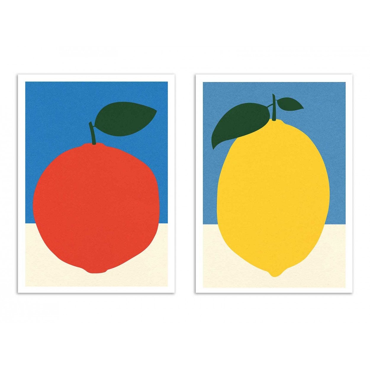 2 Art-Posters 30 X 40 cm - Duo Orange & Lemon Rosi Feist