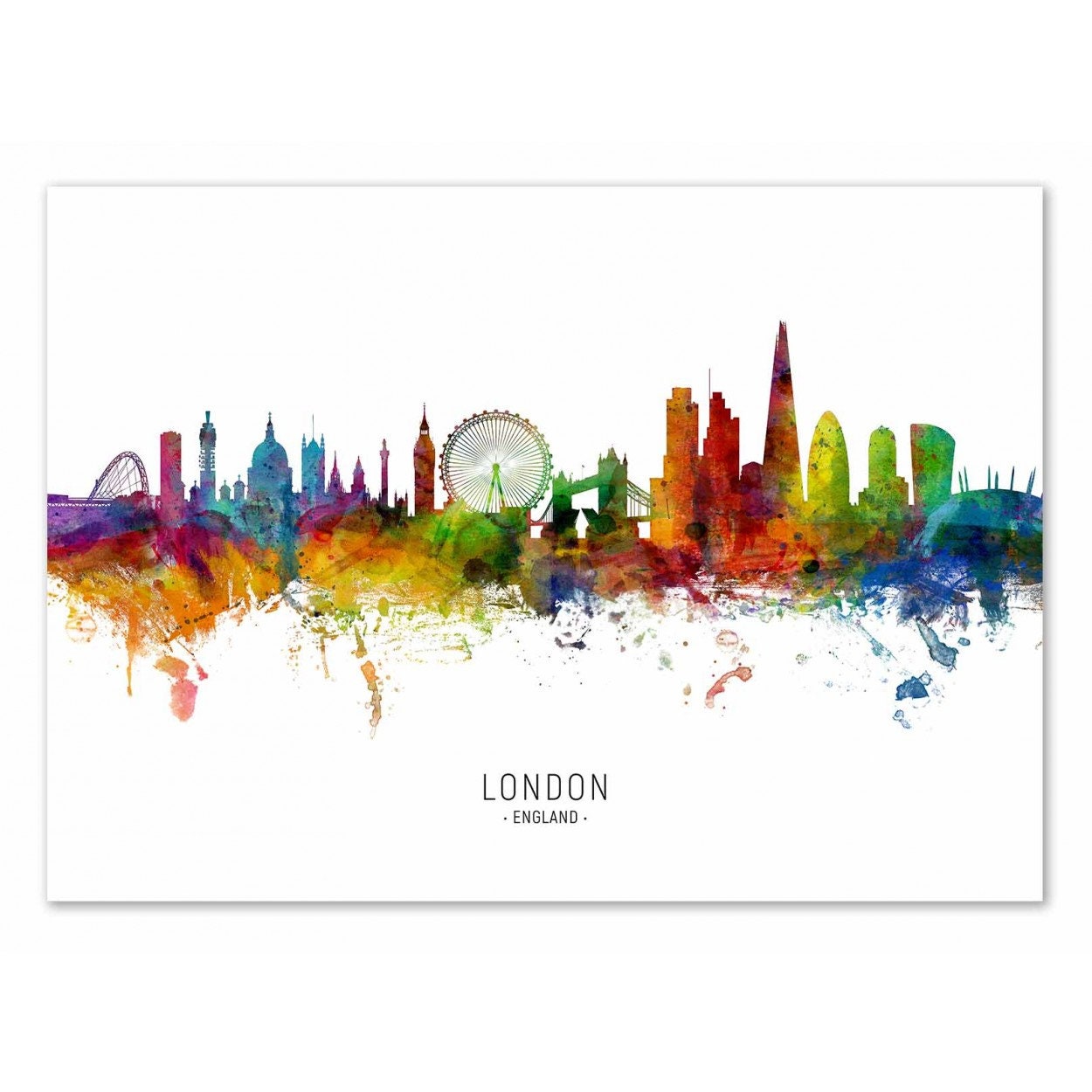 Art-Poster - London England Skyline | Colored Version Michael Tompsett