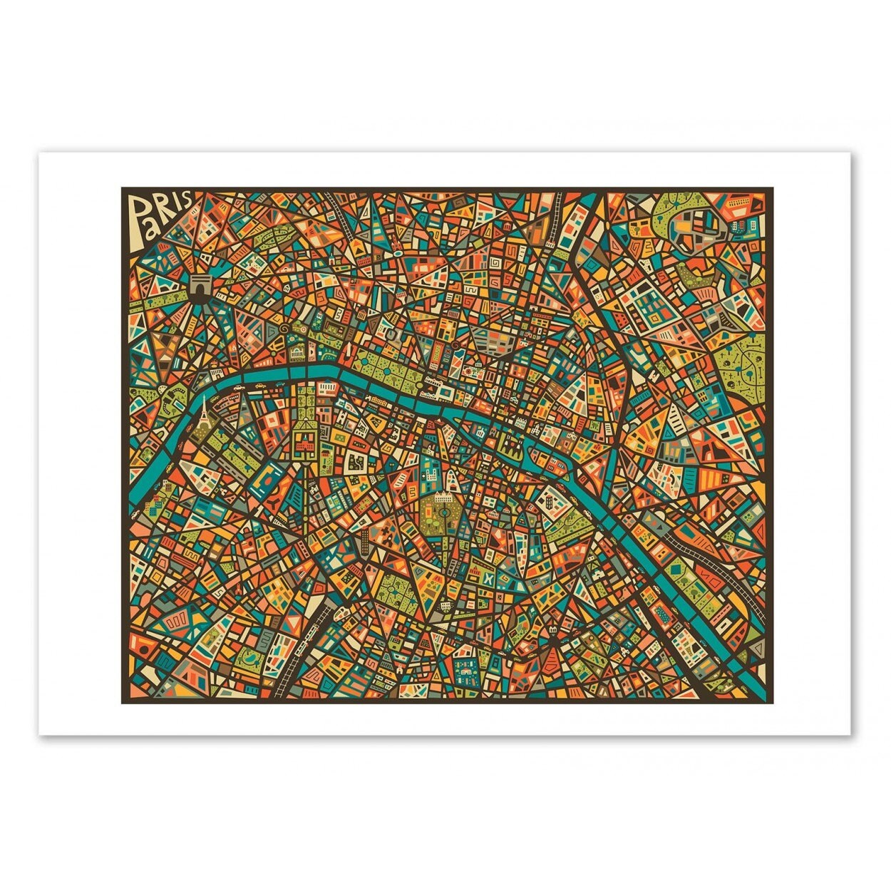 Art-Poster - Paris Street Map Jazzberry Blue