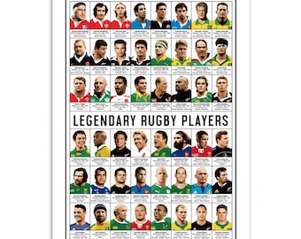 Art-Poster - Legendary Rugby Players - Olivier Bourdereau