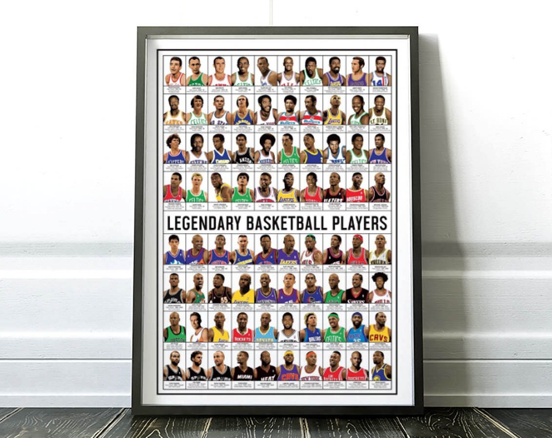 Art-Poster 50 X 70 cm - Legendary Basketball Players Olivier Bourdereau