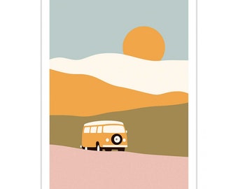 Art-Poster - Van in landscape - Florent Bodart