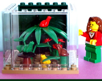 Frog Toad Aquarium * Like Poison Dart Frogs *(No Minifigure Included!)* Miniature Mini Cake Topper Decoration * Made of All New Lego Bricks