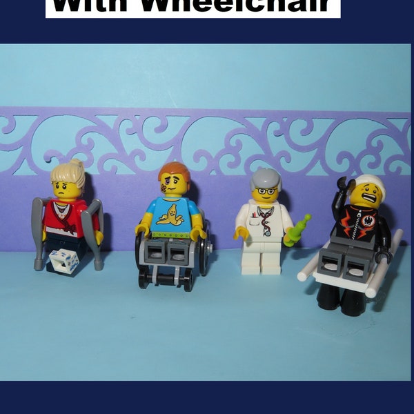 Hospital Emergency Room Ambulance Handicap Crutches Broken Leg Head Injury Ski Accident Doctor Shot Stretcher Wheelchair -Made of Lego Brick